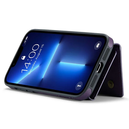DG.MING M6 Series For iPhone 13 Pro Max Case Magnetic Wallet PU+PC+TPU Phone Cover