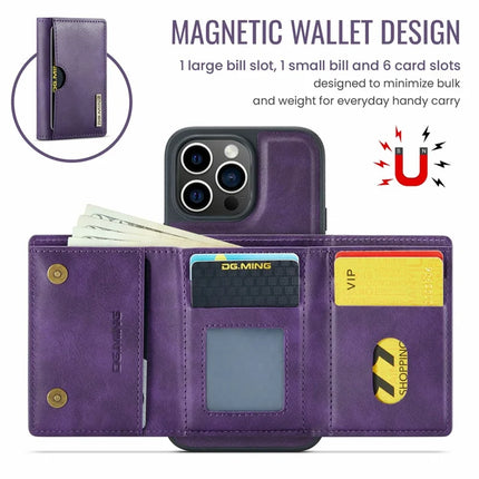 DG.MING M6 Series For iPhone 13 Pro Max Case Magnetic Wallet PU+PC+TPU Phone Cover