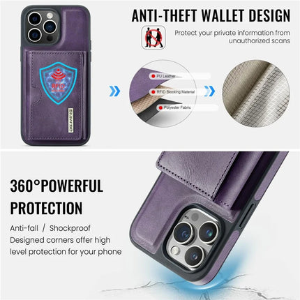DG.MING M6 Series For iPhone 13 Pro Max Case Magnetic Wallet PU+PC+TPU Phone Cover