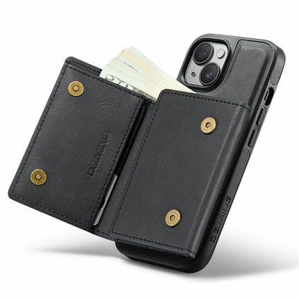 DG.MING M6 Series For iPhone 14 Case Magnetic Wallet PU+PC+TPU Phone Cover