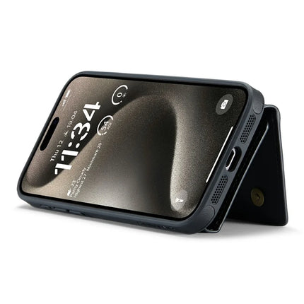 DG.MING M6 Series For iPhone 15 Pro Max Case Magnetic Wallet PU+PC+TPU Phone Cover