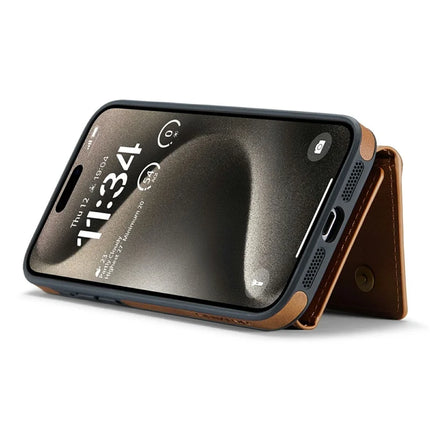 DG.MING M6 Series For iPhone 15 Pro Max Case Magnetic Wallet PU+PC+TPU Phone Cover