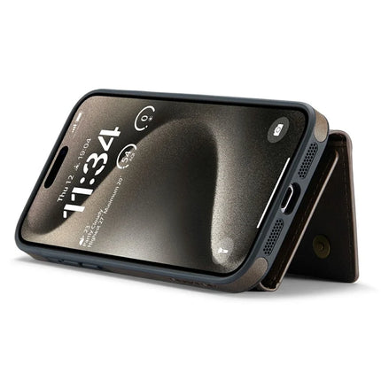 DG.MING M6 Series For iPhone 15 Pro Max Case Magnetic Wallet PU+PC+TPU Phone Cover