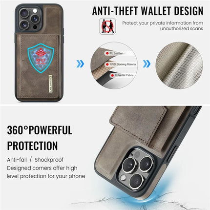 DG.MING M6 Series For iPhone 15 Pro Max Case Magnetic Wallet PU+PC+TPU Phone Cover