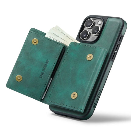 DG.MING M6 Series For iPhone 15 Pro Max Case Magnetic Wallet PU+PC+TPU Phone Cover