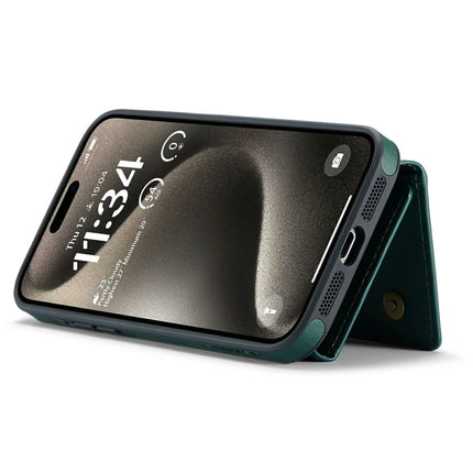 DG.MING M6 Series For iPhone 15 Pro Max Case Magnetic Wallet PU+PC+TPU Phone Cover
