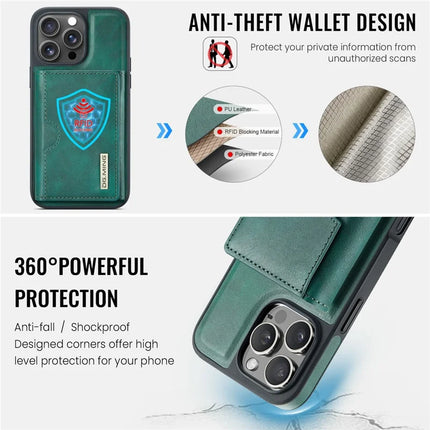 DG.MING M6 Series For iPhone 15 Pro Max Case Magnetic Wallet PU+PC+TPU Phone Cover