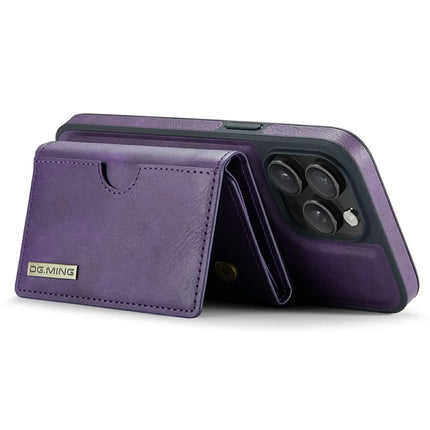 DG.MING M6 Series For iPhone 15 Pro Max Case Magnetic Wallet PU+PC+TPU Phone Cover