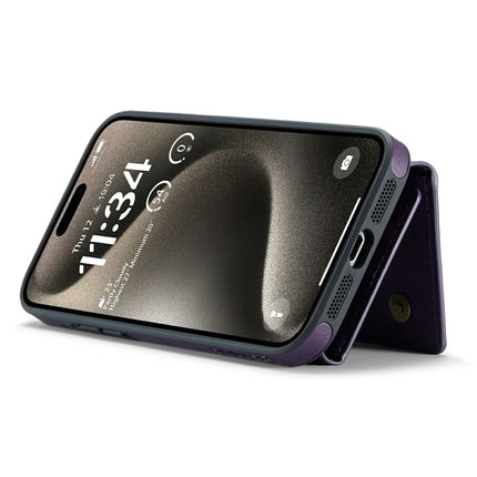 DG.MING M6 Series For iPhone 15 Pro Max Case Magnetic Wallet PU+PC+TPU Phone Cover