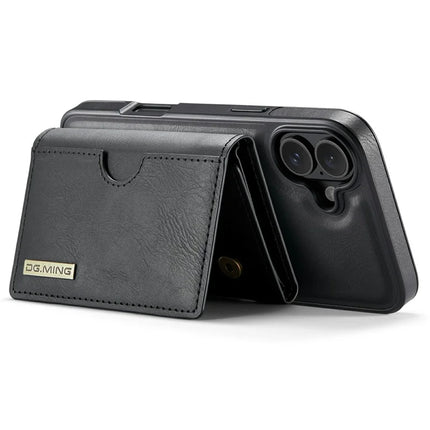 DG.MING M6 Series For iPhone 16 Plus Case Magnetic Wallet PU+PC+TPU Phone Cover