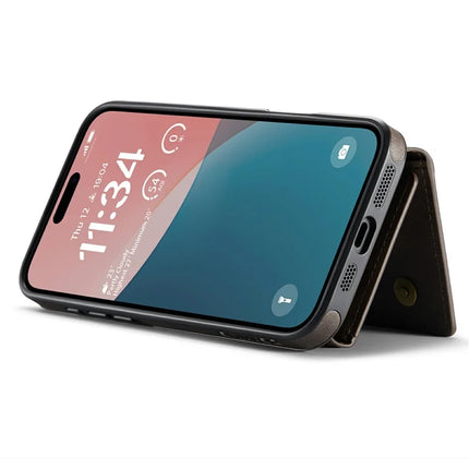 DG.MING M6 Series For iPhone 16 Plus Case Magnetic Wallet PU+PC+TPU Phone Cover