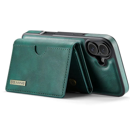 DG.MING M6 Series For iPhone 16 Plus Case Magnetic Wallet PU+PC+TPU Phone Cover