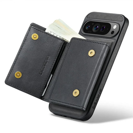 DG.MING M6 Series For Google Pixel 9 Pro XL Case Magnetic Wallet PU+PC+TPU Phone Cover