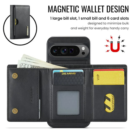 DG.MING M6 Series For Google Pixel 9 Pro XL Case Magnetic Wallet PU+PC+TPU Phone Cover