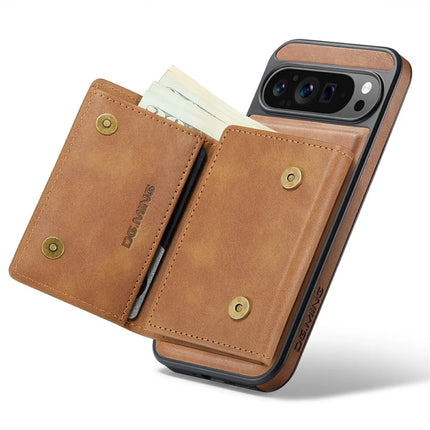 DG.MING M6 Series For Google Pixel 9 Pro XL Case Magnetic Wallet PU+PC+TPU Phone Cover
