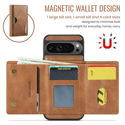 DG.MING M6 Series For Google Pixel 9 Pro XL Case Magnetic Wallet PU+PC+TPU Phone Cover