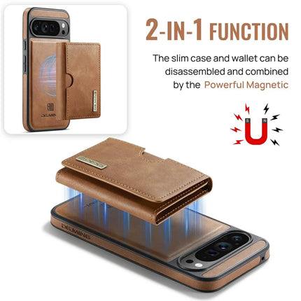 DG.MING M6 Series For Google Pixel 9 Pro XL Case Magnetic Wallet PU+PC+TPU Phone Cover