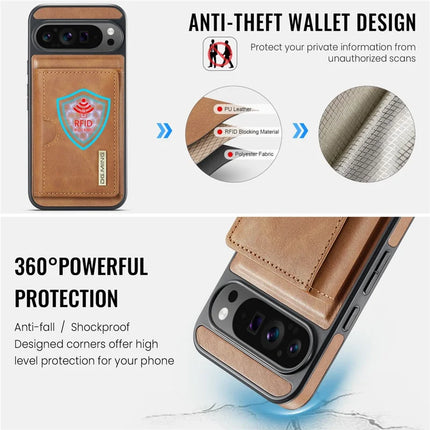 DG.MING M6 Series For Google Pixel 9 Pro XL Case Magnetic Wallet PU+PC+TPU Phone Cover