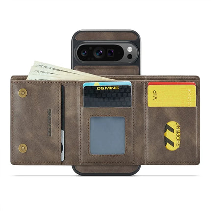 DG.MING M6 Series For Google Pixel 9 Pro XL Case Magnetic Wallet PU+PC+TPU Phone Cover