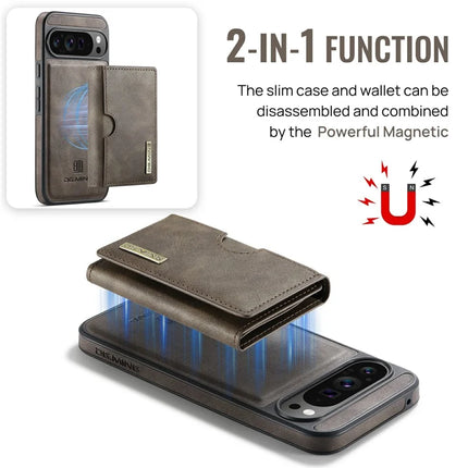 DG.MING M6 Series For Google Pixel 9 Pro XL Case Magnetic Wallet PU+PC+TPU Phone Cover