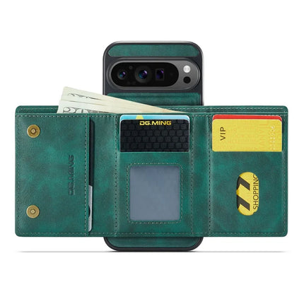 DG.MING M6 Series For Google Pixel 9 Pro XL Case Magnetic Wallet PU+PC+TPU Phone Cover