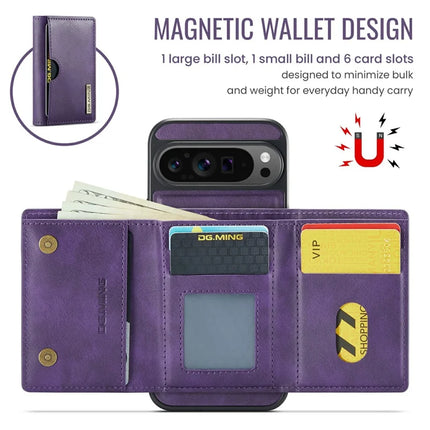 DG.MING M6 Series For Google Pixel 9 Pro XL Case Magnetic Wallet PU+PC+TPU Phone Cover
