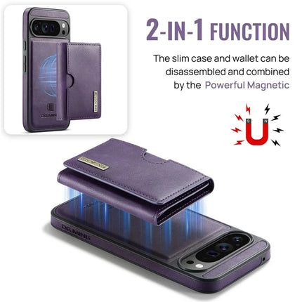 DG.MING M6 Series For Google Pixel 9 Pro XL Case Magnetic Wallet PU+PC+TPU Phone Cover