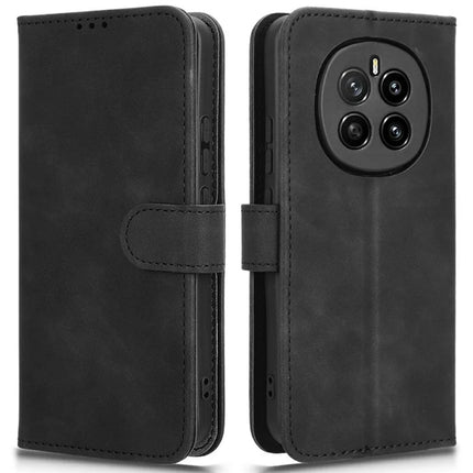For Honor Magic7 5G Leather Case Skin-Feel Anti-Drop Wallet Flip Phone Cover - Black