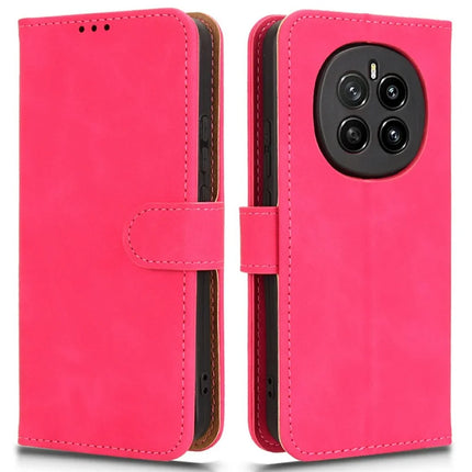 For Honor Magic7 5G Leather Case Skin-Feel Anti-Drop Wallet Flip Phone Cover - Rose