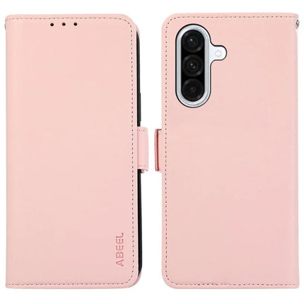 ABEEL For Samsung Galaxy A36 5G Case Leather Phone Cover with RFID Blocking Wallet - Pink