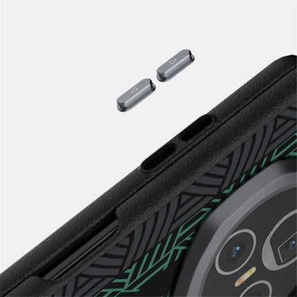 ABEEL For Honor Magic V3 5G Case PC + TPU + Aluminum Alloy + PU Leather Phone Cover Compatible with MagSafe
