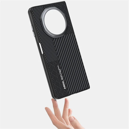 ABEEL For Honor Magic V3 5G Case PC + TPU + Aluminum Alloy + PU Leather Phone Cover Compatible with MagSafe