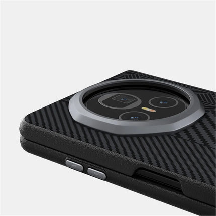 ABEEL For Honor Magic V3 5G Case PC + TPU + Aluminum Alloy + PU Leather Phone Cover Compatible with MagSafe