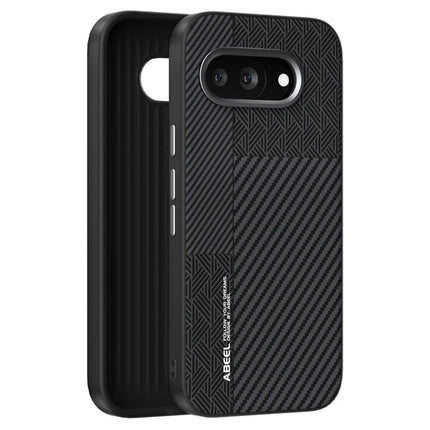 ABEEL For Google Pixel 9a Case PC + TPU + Aluminum Alloy + PU Leather Phone Cover Compatible with MagSafe