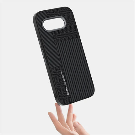 ABEEL For Google Pixel 9a Case PC + TPU + Aluminum Alloy + PU Leather Phone Cover Compatible with MagSafe