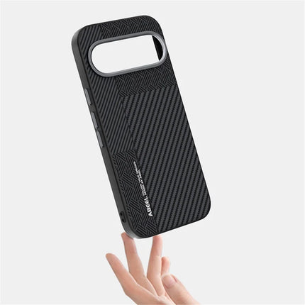 ABEEL For Google Pixel 9 / Pixel 9 Pro Case PC + TPU + Aluminum Alloy + PU Leather Phone Cover Compatible with MagSafe