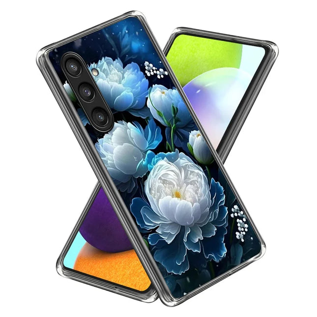 For Samsung Galaxy A26 5G Case Pattern Printed Shockproof TPU Phone Cover - White Peony