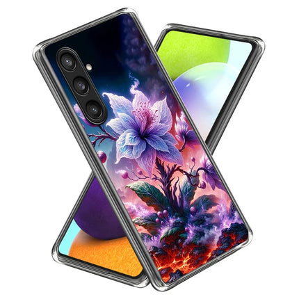 For Samsung Galaxy A26 5G Case Pattern Printed Shockproof TPU Phone Cover - Purple Flower