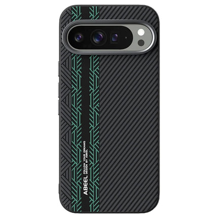 ABEEL For Google Pixel 9 Pro XL Case PC + TPU + Aluminum Alloy + PU Leather Phone Cover Compatible with MagSafe - Texture 2