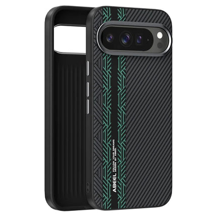 ABEEL For Google Pixel 9 Pro XL Case PC + TPU + Aluminum Alloy + PU Leather Phone Cover Compatible with MagSafe