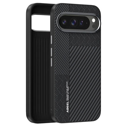 ABEEL For Google Pixel 9 Pro XL Case PC + TPU + Aluminum Alloy + PU Leather Phone Cover Compatible with MagSafe