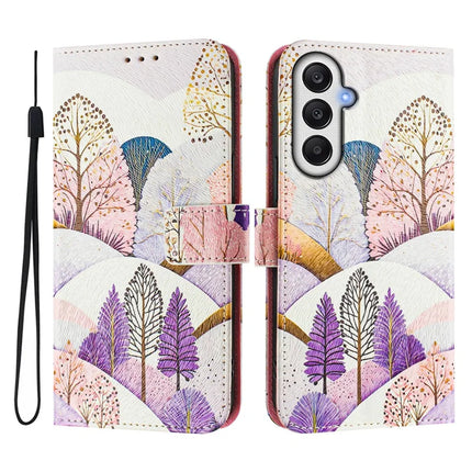 For Samsung Galaxy A54 5G Case Pattern Printing Wallet Phone Cover with Strap