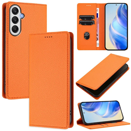 For Samsung Galaxy A54 5G Wallet Case RFID Blocking Litchi Texture Leather Mobile Cover - Orange