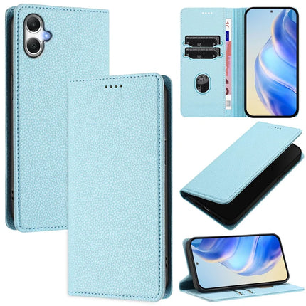 For Samsung Galaxy A06 Wallet Case RFID Blocking Litchi Texture Leather Mobile Cover - Baby Blue