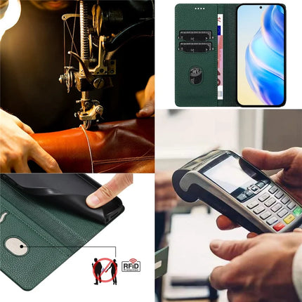 For Samsung Galaxy A06 Wallet Case RFID Blocking Litchi Texture Leather Mobile Cover