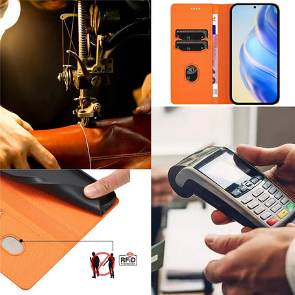 For Samsung Galaxy A06 Wallet Case RFID Blocking Litchi Texture Leather Mobile Cover
