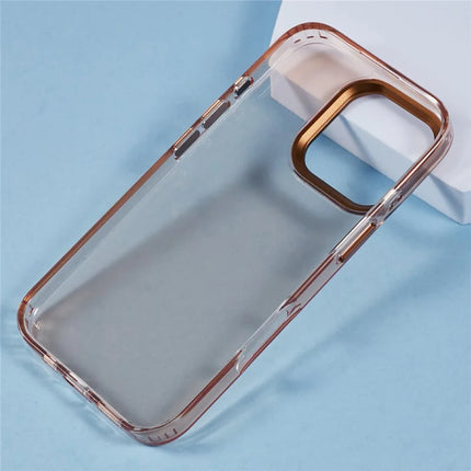 For iPhone 16 Pro Max Case TPU+PC Phone Back Cover Lens Frame Rhinestone Decorated