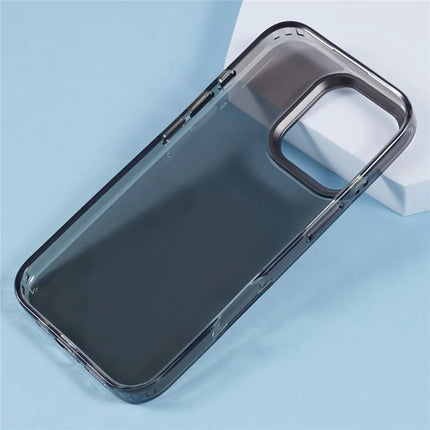 For iPhone 16 Pro Max Case TPU+PC Phone Back Cover Lens Frame Rhinestone Decorated
