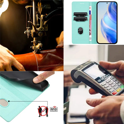 For Samsung Galaxy A05 4G Wallet Case RFID Blocking Litchi Texture Leather Mobile Cover
