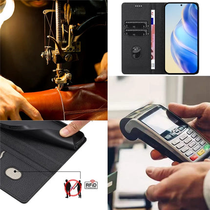 For Samsung Galaxy A05 4G Wallet Case RFID Blocking Litchi Texture Leather Mobile Cover